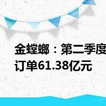 金螳螂:第二季度新签订单61.38亿元