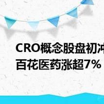 CRO概念股盘初冲高，百花医药涨超7%