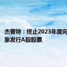杰普特:终止2023年度向特定对象发行A股股票