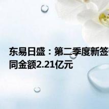 东易日盛:第二季度新签订单合同金额2.21亿元