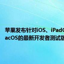 苹果发布针对iOS、iPadOS和MacOS的最新开发者测试版