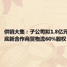 供销大集:子公司拟1.8亿元收购娄底新合作商贸物流60%股权