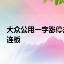 大众公用一字涨停走出4连板