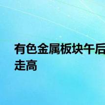 有色金属板块午后震荡走高