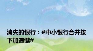 消失的银行：#中小银行合并按下加速键#