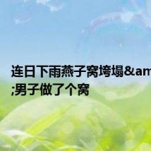 连日下雨燕子窝垮塌 男子做了个窝
