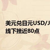 美元兑日元USD/JPY短线下挫近80点