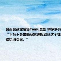 数百名商家聚集Temu总部 拼多多方面回应称:“平台不会去赚商家违规罚款这个钱,罚了也是赔给消费者。”