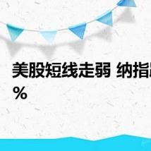 美股短线走弱 纳指跌超2%