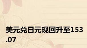 美元兑日元现回升至153.07