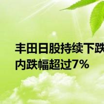 丰田日股持续下跌，日内跌幅超过7%