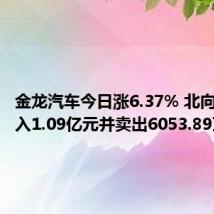 金龙汽车今日涨6.37% 北向资金买入1.09亿元并卖出6053.89万元