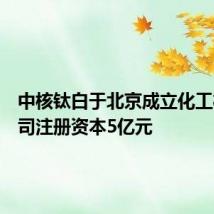 中核钛白于北京成立化工材料公司注册资本5亿元
