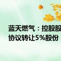 蓝天燃气：控股股东拟协议转让5%股份
