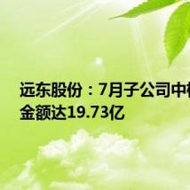 远东股份：7月子公司中标项目金额达19.73亿