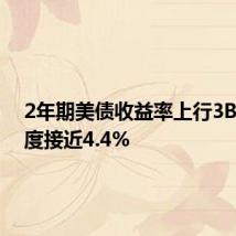 2年期美债收益率上行3BP，一度接近4.4%