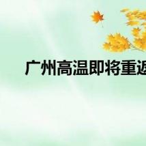 广州高温即将重返