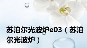 苏泊尔光波炉e03（苏泊尔光波炉）