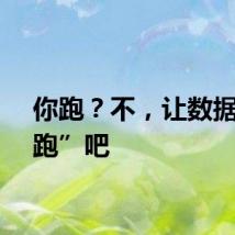 你跑？不，让数据去“跑”吧