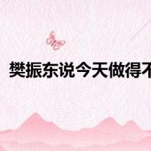 樊振东说今天做得不错