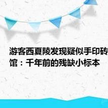 游客西夏陵发现疑似手印砖？博物馆：千年前的残缺小标本