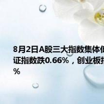 8月2日A股三大指数集体低开,上证指数跌0.66%,创业板指跌0.97%