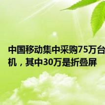 中国移动集中采购75万台小米手机，其中30万是折叠屏