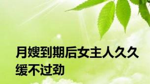 月嫂到期后女主人久久缓不过劲