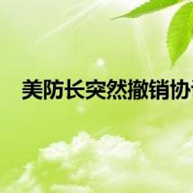 美防长突然撤销协议