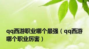 qq西游职业哪个最强（qq西游哪个职业厉害）