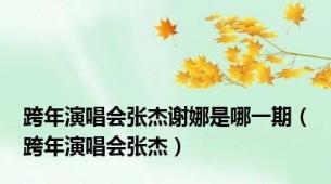 跨年演唱会张杰谢娜是哪一期（跨年演唱会张杰）