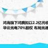 鸿海旗下鸿腾拟以2.2亿元收购山东华云光电70%股权 布局光通讯市场