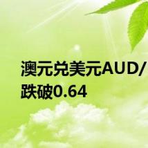 澳元兑美元AUD/USD跌破0.64