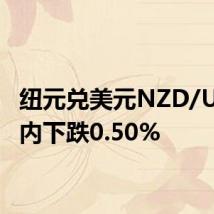 纽元兑美元NZD/USD日内下跌0.50%