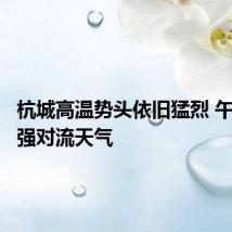 杭城高温势头依旧猛烈 午后小心强对流天气
