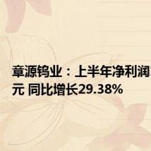 章源钨业:上半年净利润1.12亿元 同比增长29.38%