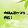 表明英语怎么说（表明英语）