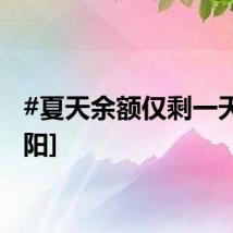 #夏天余额仅剩一天#[太阳]