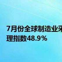 7月份全球制造业采购经理指数48.9%