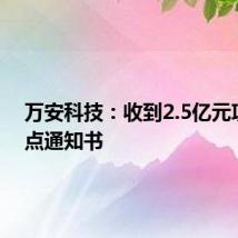 万安科技:收到2.5亿元项目定点通知书