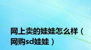 网上卖的娃娃怎么样（网购sd娃娃）