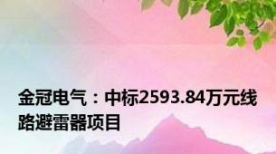 金冠电气：中标2593.84万元线路避雷器项目