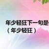 年少轻狂下一句是什么?（年少轻狂）