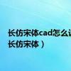 长仿宋体cad怎么设置（长仿宋体）