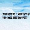 双预警齐发！河南省气象台发布强对流及暴雨蓝色预警