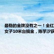 最稳的金牌没有之一!全红婵跳水女子10米台摘金,陈芋汐获银牌