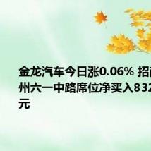 金龙汽车今日涨0.06% 招商证券福州六一中路席位净买入8328.12万元
