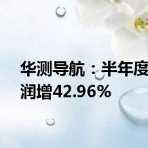 华测导航：半年度净利润增42.96%