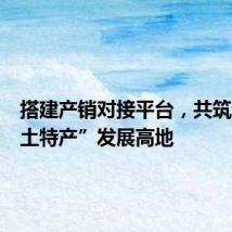 搭建产销对接平台,共筑新区“土特产”发展高地