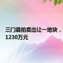 三门县拍卖出让一地块,起始价1230万元